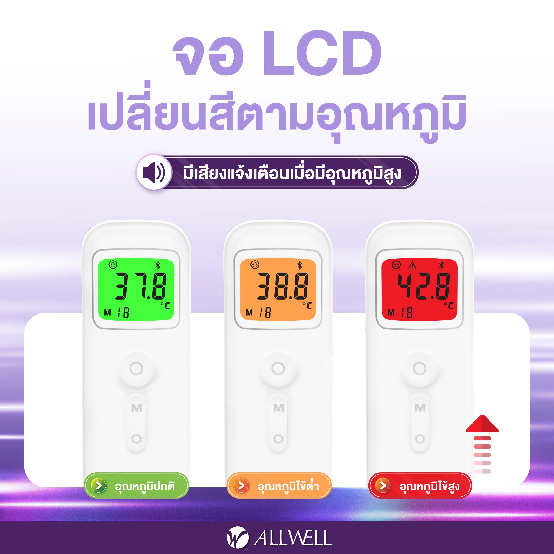  เครื่องวัดอุณหภูมิร่างกาย ALLWELL  รุ่น SmartTemp อินฟราเรด เชื่อม app ได้_7